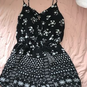 Black floral romper